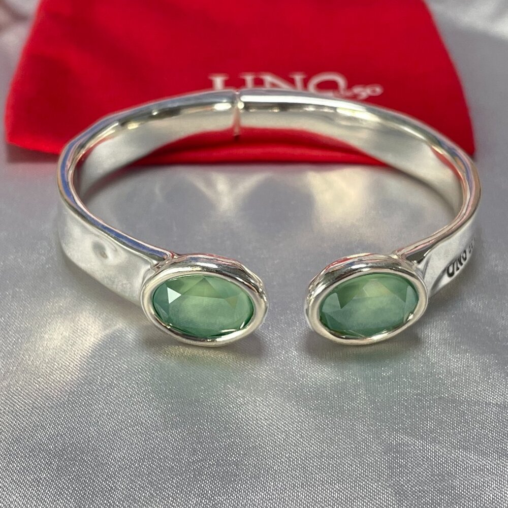 UNO de 50 “Orion” Silver Bracelet with Swarovski Crystal Orion Green Teal Blue